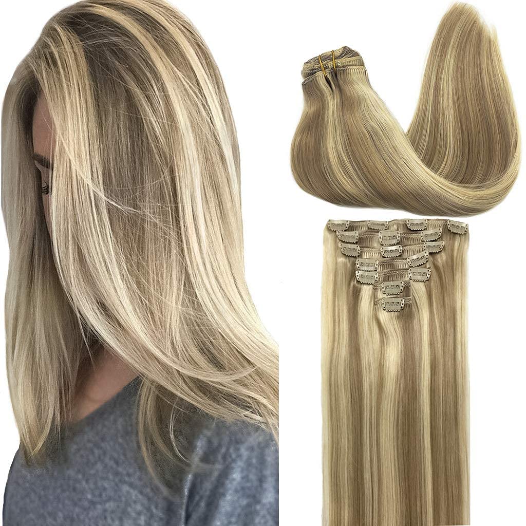 Light Brown/Golden Blonde Clip-In Hair Extensions