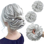 Light Silver Grey Hair Buns (2 Pieces)