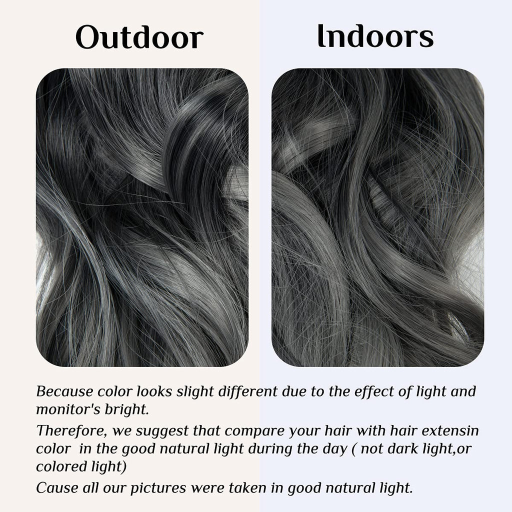Black to Grey Halo Hair Extensions